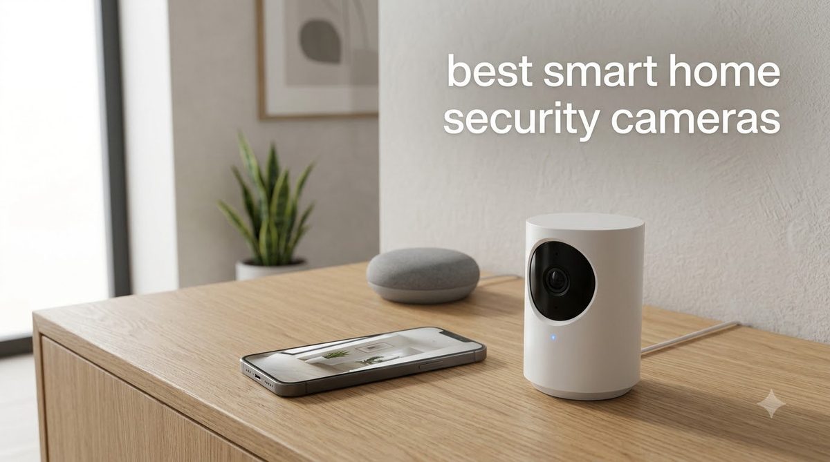 Smart home security devices protecting a home